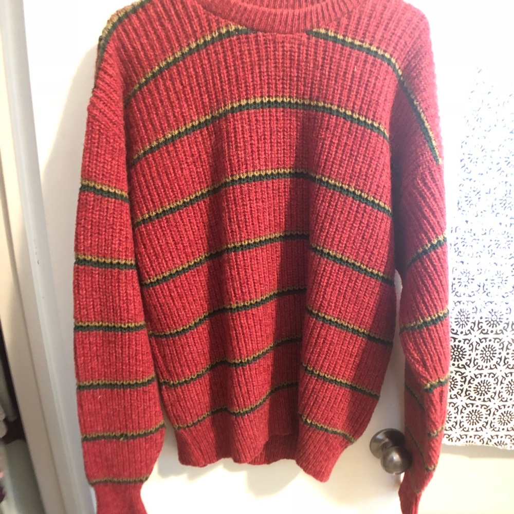 Ultra warm red striped sweater